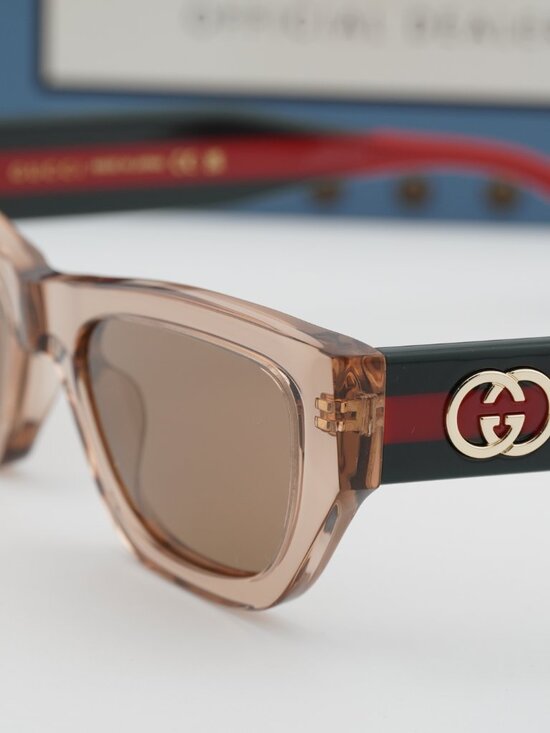 Gucci GG2116S 004 Cat Eye Sunglasses – Transparent Brown / Brown main image 10
